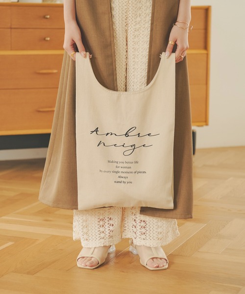 Ambre Neige（アンブルネージュ）の「レタードマルシェバッグ／【WEB/EC限定商品】（トートバッグ・レディース・ピンク/アイボリー・FREE）」の9枚目の写真