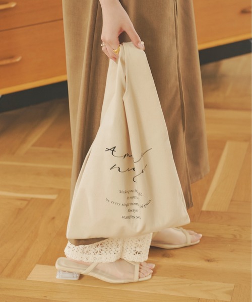 Ambre Neige（アンブルネージュ）の「レタードマルシェバッグ／【WEB/EC限定商品】（トートバッグ・レディース・ピンク/アイボリー・FREE）」の3枚目の写真