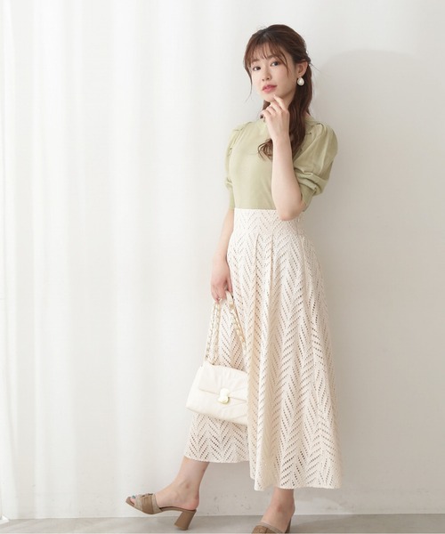 PROPORTION BODY DRESSING（プロポーションボディドレッシング）の「コットンレースフレアスカート / 1212220604（スカート・レディース・ブラック/オフホワイト/ブルー・MEDIUM/SMALL）」の12枚目の写真