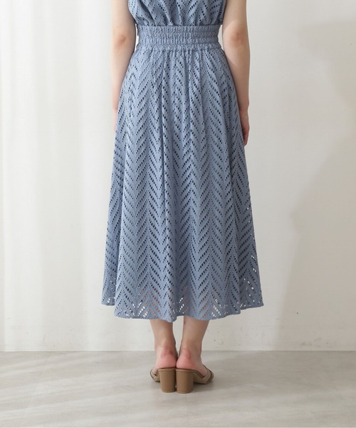 PROPORTION BODY DRESSING（プロポーションボディドレッシング）の「コットンレースフレアスカート / 1212220604（スカート・レディース・ブラック/オフホワイト/ブルー・MEDIUM/SMALL）」の10枚目の写真