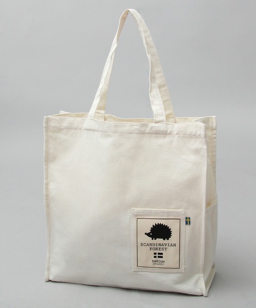 SCANDINAVIAN FOREST（スカンジナビアン・フォレスト）の「キャンバス スクエア型 ビッグ トートバッグ / 大容量（トートバッグ・レディース・ブラック/グレー/オフホワイト・FREE）」の10枚目の写真