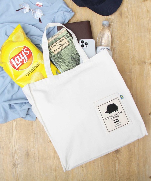 SCANDINAVIAN FOREST（スカンジナビアン・フォレスト）の「キャンバス スクエア型 ビッグ トートバッグ / 大容量（トートバッグ・レディース・ブラック/グレー/オフホワイト・FREE）」の17枚目の写真