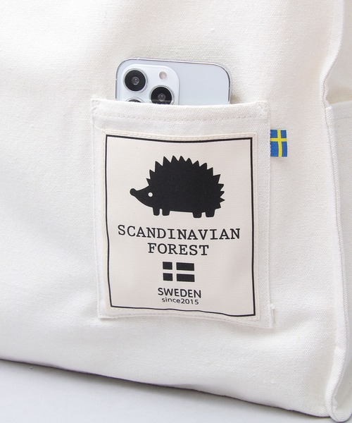 SCANDINAVIAN FOREST（スカンジナビアン・フォレスト）の「キャンバス スクエア型 ビッグ トートバッグ / 大容量（トートバッグ・レディース・ブラック/グレー/オフホワイト・FREE）」の22枚目の写真