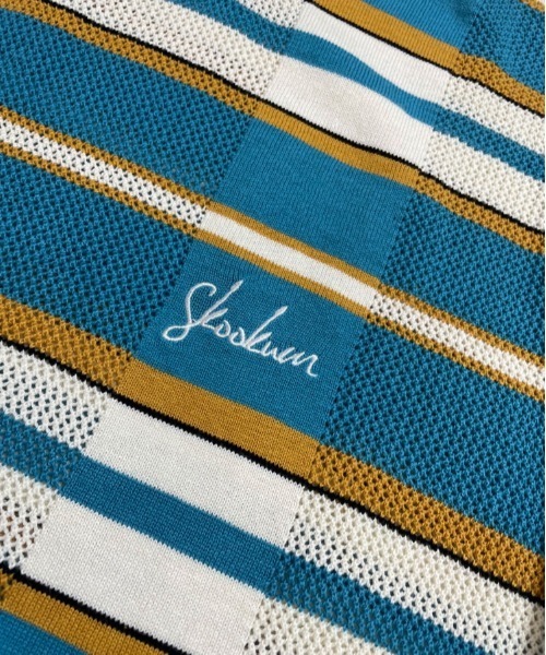 JACKROSE(ジャックローズ)の「SKOOKUM 透かし網ボーダーニットTEE(Tシャツ/カットソー・メンズ・グリーン/ネイビー/サックスブルー・L/M)」の9枚目の写真