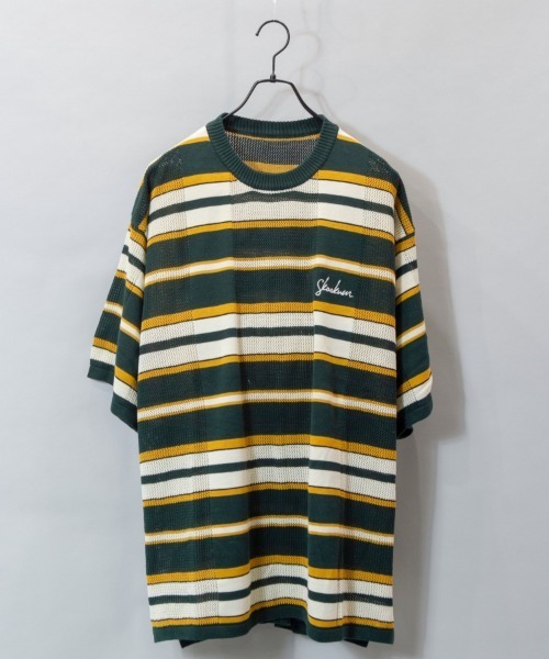JACKROSE(ジャックローズ)の「SKOOKUM 透かし網ボーダーニットTEE(Tシャツ/カットソー・メンズ・グリーン/ネイビー/サックスブルー・L/M)」の19枚目の写真