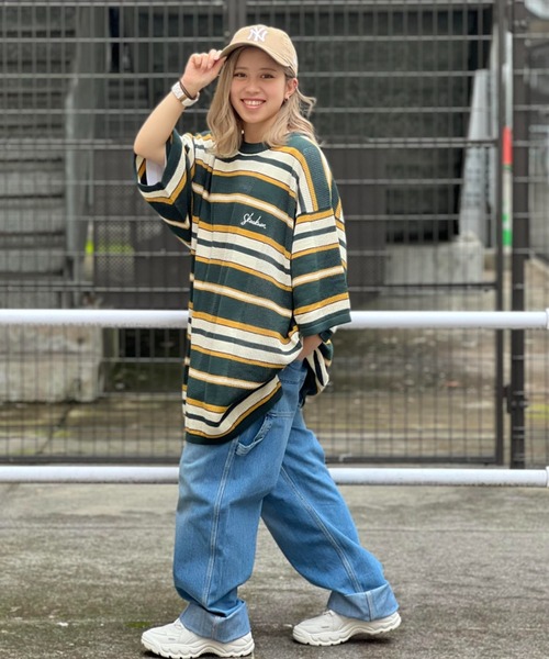 JACKROSE(ジャックローズ)の「SKOOKUM 透かし網ボーダーニットTEE(Tシャツ/カットソー・メンズ・グリーン/ネイビー/サックスブルー・L/M)」の11枚目の写真