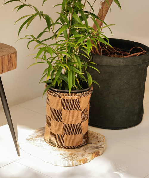 CHECKER POT COVER チェッカー 鉢カバー（インテリア雑貨）｜journal