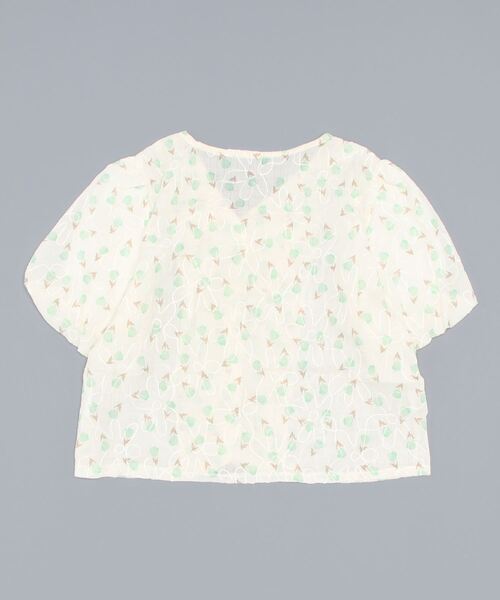 VIBGYOR Women（ヴィブジョー　ウィメン）の「【KOREA SELECT】ビッグリボン パールボタン ブラウス（シャツ/ブラウス・レディース・ブルー/グリーン・FREE）」の3枚目の写真