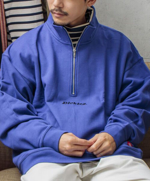 Dickies(ディッキーズ)の「【Dickies/ディッキーズ】ロゴ刺繍 ハーフジップスウェット P/O(スウェット・メンズ・ホワイト/チャコールグレー/イエロー/アイボリー/ロイヤルブルー・M/L/XL)」の5枚目の写真