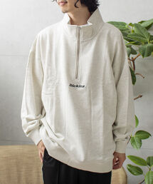 Dickies | 【Dickies/ディッキーズ】ロゴ刺繍 ハーフジップスウェット P/O(スウェット)