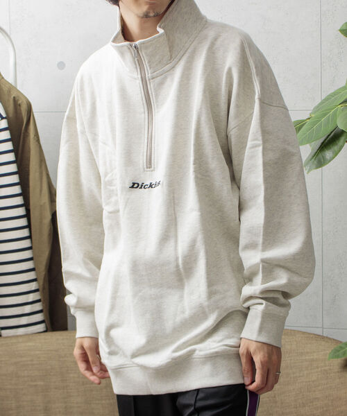Dickies(ディッキーズ)の「【Dickies/ディッキーズ】ロゴ刺繍 ハーフジップスウェット P/O(スウェット・メンズ・ホワイト/チャコールグレー/イエロー/アイボリー/ロイヤルブルー・M/L/XL)」の7枚目の写真