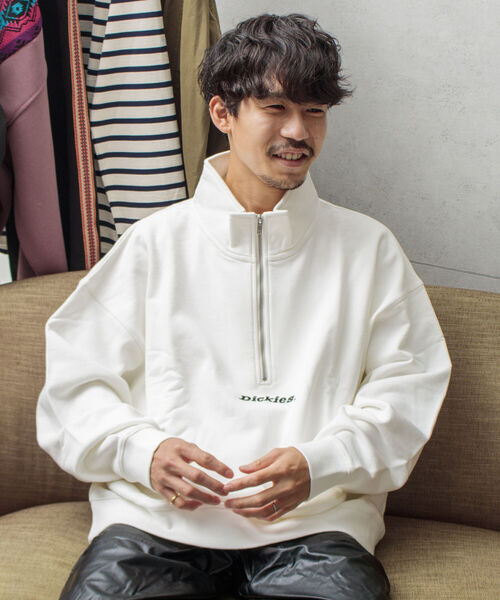 Dickies(ディッキーズ)の「【Dickies/ディッキーズ】ロゴ刺繍 ハーフジップスウェット P/O(スウェット・メンズ・ホワイト/チャコールグレー/イエロー/アイボリー/ロイヤルブルー・M/L/XL)」の9枚目の写真