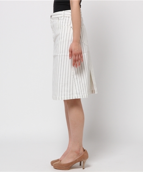 OUTLET（アウトレット）の「【CIAOPANIC TYPY】ピンストライプストレッチスカート（スカート・レディース・ネイビー/ホワイト・MEDIUM/SMALL）」の4枚目の写真