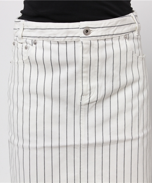 OUTLET（アウトレット）の「【CIAOPANIC TYPY】ピンストライプストレッチスカート（スカート・レディース・ネイビー/ホワイト・MEDIUM/SMALL）」の6枚目の写真