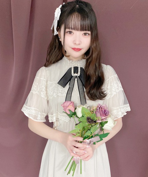 ROJITA（ロジータ）の「ブローチ付きケープマキシワンピース（ワンピース・レディース・ピンク系その他/ブラック/アイボリー・FREE）」の14枚目の写真