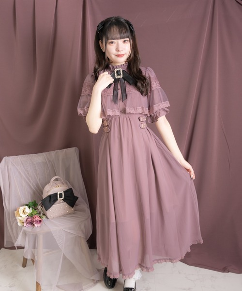 ROJITA（ロジータ）の「ブローチ付きケープマキシワンピース（ワンピース・レディース・ピンク系その他/ブラック/アイボリー・FREE）」の18枚目の写真