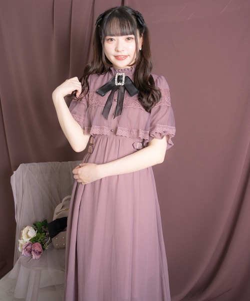 ROJITA（ロジータ）の「ブローチ付きケープマキシワンピース（ワンピース・レディース・ピンク系その他/ブラック/アイボリー・FREE）」の15枚目の写真