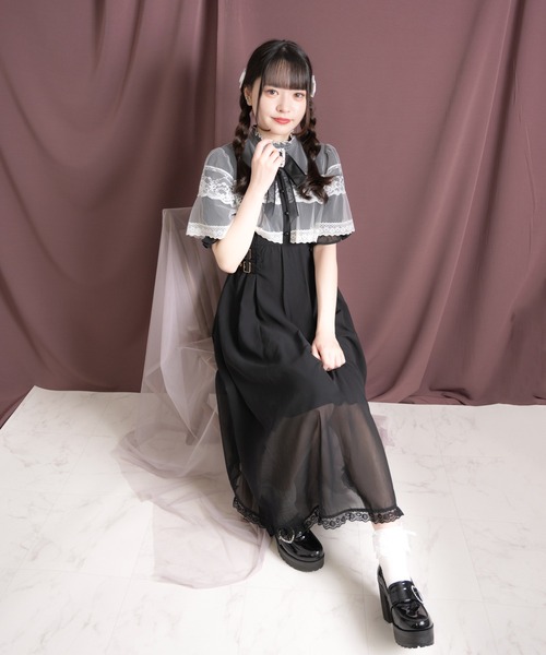 ROJITA（ロジータ）の「ブローチ付きケープマキシワンピース（ワンピース・レディース・ピンク系その他/ブラック/アイボリー・FREE）」の16枚目の写真