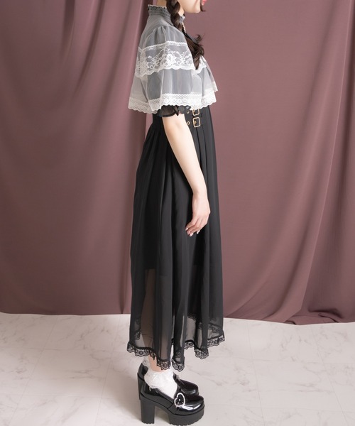 ROJITA（ロジータ）の「ブローチ付きケープマキシワンピース（ワンピース・レディース・ピンク系その他/ブラック/アイボリー・FREE）」の17枚目の写真