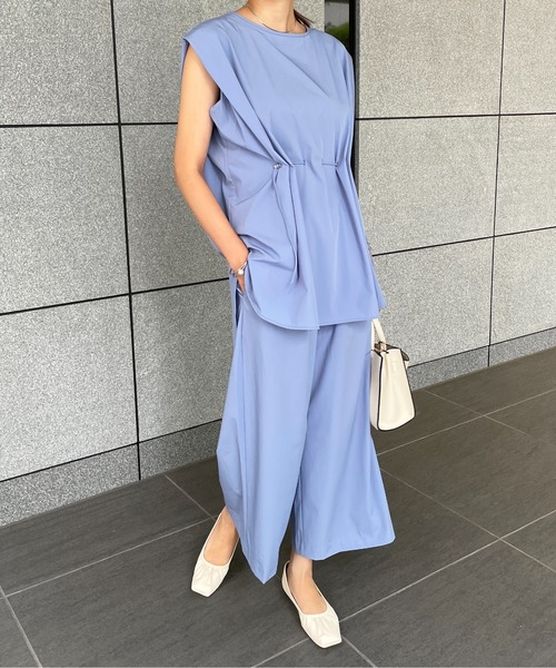 StyleSea(スタイルシー)の「クールタッチワイドストレートパンツ(その他パンツ・レディース・ベージュ/グレイッシュベージュ/ブラック/ブルー・FREE)」の20枚目の写真