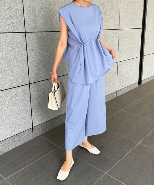 StyleSea(スタイルシー)の「クールタッチワイドストレートパンツ(その他パンツ・レディース・ベージュ/グレイッシュベージュ/ブラック/ブルー・FREE)」の17枚目の写真