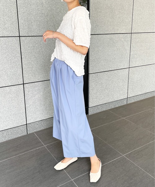 StyleSea(スタイルシー)の「クールタッチワイドストレートパンツ(その他パンツ・レディース・ベージュ/グレイッシュベージュ/ブラック/ブルー・FREE)」の21枚目の写真