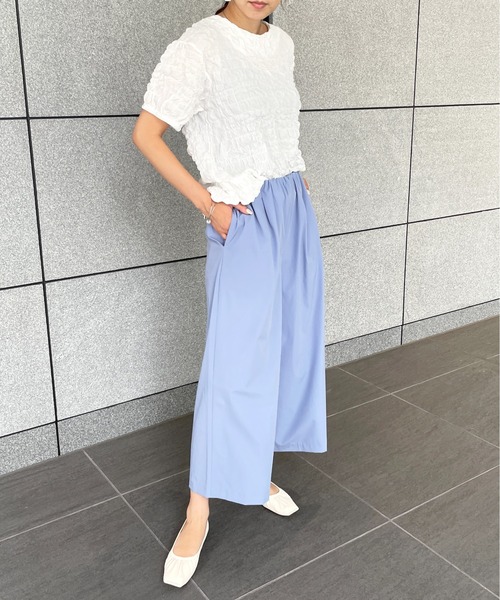 StyleSea(スタイルシー)の「クールタッチワイドストレートパンツ(その他パンツ・レディース・ベージュ/グレイッシュベージュ/ブラック/ブルー・FREE)」の15枚目の写真