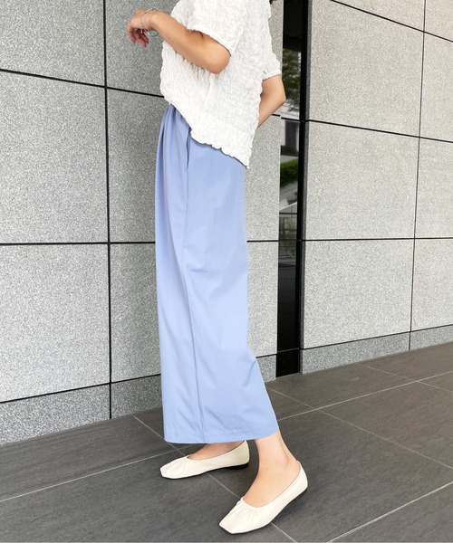 StyleSea(スタイルシー)の「クールタッチワイドストレートパンツ(その他パンツ・レディース・ベージュ/グレイッシュベージュ/ブラック/ブルー・FREE)」の8枚目の写真