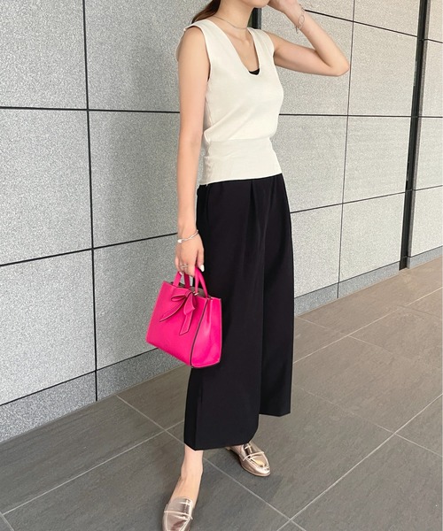 StyleSea(スタイルシー)の「クールタッチワイドストレートパンツ(その他パンツ・レディース・ベージュ/グレイッシュベージュ/ブラック/ブルー・FREE)」の19枚目の写真