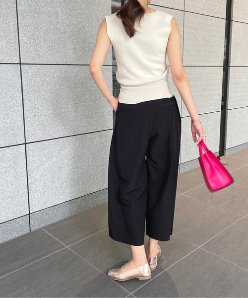 StyleSea(スタイルシー)の「クールタッチワイドストレートパンツ(その他パンツ・レディース・ベージュ/グレイッシュベージュ/ブラック/ブルー・FREE)」の7枚目の写真