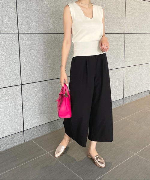 StyleSea(スタイルシー)の「クールタッチワイドストレートパンツ(その他パンツ・レディース・ベージュ/グレイッシュベージュ/ブラック/ブルー・FREE)」の9枚目の写真