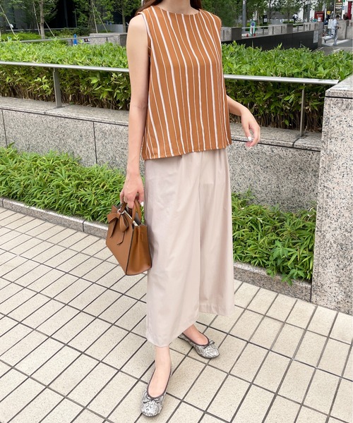 StyleSea(スタイルシー)の「クールタッチワイドストレートパンツ(その他パンツ・レディース・ベージュ/グレイッシュベージュ/ブラック/ブルー・FREE)」の6枚目の写真