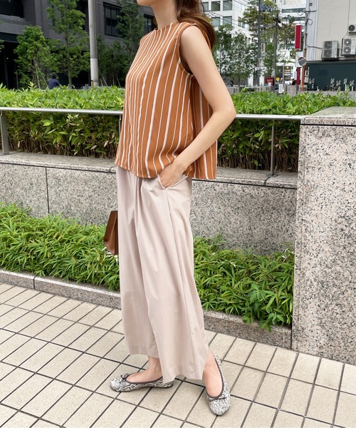 StyleSea(スタイルシー)の「クールタッチワイドストレートパンツ(その他パンツ・レディース・ベージュ/グレイッシュベージュ/ブラック/ブルー・FREE)」の13枚目の写真