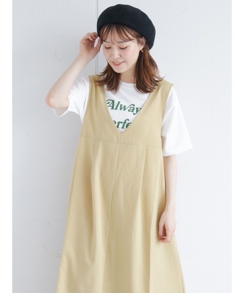 ehka sopo（エヘカソポ）の「AlwaysロゴTシャツ（Tシャツ/カットソー・レディース・グリーン/オフホワイト/キナリ/ブラック・ﾌﾘ-）」の2枚目の写真