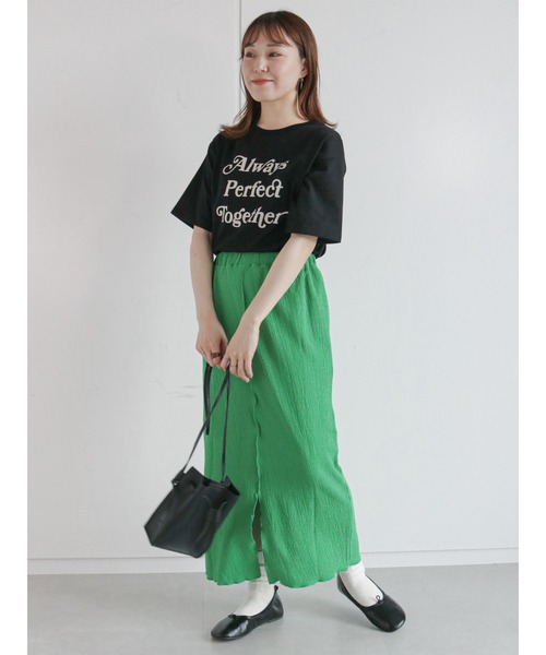 ehka sopo（エヘカソポ）の「AlwaysロゴTシャツ（Tシャツ/カットソー・レディース・グリーン/オフホワイト/キナリ/ブラック・ﾌﾘ-）」の6枚目の写真