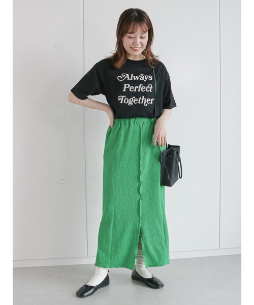 ehka sopo（エヘカソポ）の「AlwaysロゴTシャツ（Tシャツ/カットソー・レディース・グリーン/オフホワイト/キナリ/ブラック・ﾌﾘ-）」の19枚目の写真