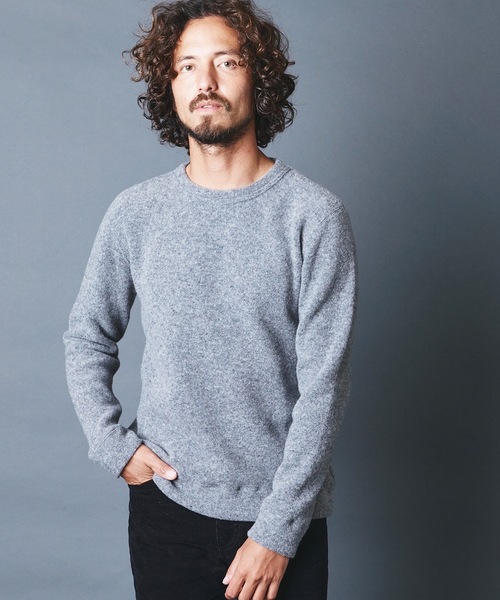 Magine(マージン)の「WOOL/CTN SHGGY W FACE KNITSAW C/N L/S:ウール/コットン ダブルフェイス ニットソー ロングスリーブ 22AW(Tシャツ/カットソー・メンズ・ブラック/ネイビー/グレー/オフホワイト/グレイッシュベージュ・44/46/48)」の5枚目の写真