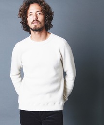 WOOL/CTN SHGGY W FACE KNITSAW C/N L/S:ウール/コットン ダブルフェイス ニットソー ロングスリーブ 22AW