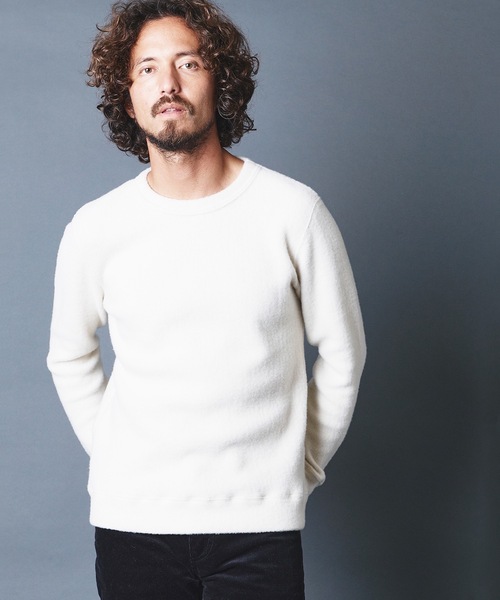 Magine(マージン)の「WOOL/CTN SHGGY W FACE KNITSAW C/N L/S:ウール/コットン ダブルフェイス ニットソー ロングスリーブ 22AW(Tシャツ/カットソー・メンズ・ブラック/ネイビー/グレー/オフホワイト/グレイッシュベージュ・44/46/48)」の3枚目の写真
