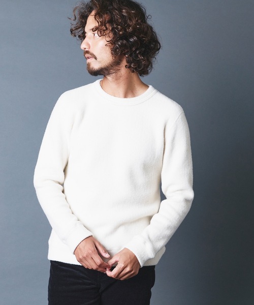 Magine(マージン)の「WOOL/CTN SHGGY W FACE KNITSAW C/N L/S:ウール/コットン ダブルフェイス ニットソー ロングスリーブ 22AW(Tシャツ/カットソー・メンズ・ブラック/ネイビー/グレー/オフホワイト/グレイッシュベージュ・44/46/48)」の18枚目の写真