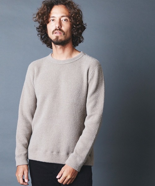 Magine(マージン)の「WOOL/CTN SHGGY W FACE KNITSAW C/N L/S:ウール/コットン ダブルフェイス ニットソー ロングスリーブ 22AW(Tシャツ/カットソー・メンズ・ブラック/ネイビー/グレー/オフホワイト/グレイッシュベージュ・44/46/48)」の6枚目の写真