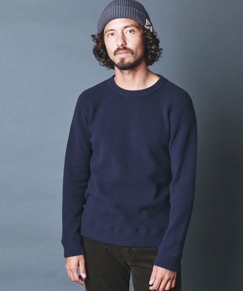 Magine(マージン)の「WOOL/CTN SHGGY W FACE KNITSAW C/N L/S:ウール/コットン ダブルフェイス ニットソー ロングスリーブ 22AW(Tシャツ/カットソー・メンズ・ブラック/ネイビー/グレー/オフホワイト/グレイッシュベージュ・44/46/48)」の19枚目の写真