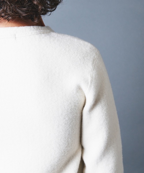 Magine(マージン)の「WOOL/CTN SHGGY W FACE KNITSAW C/N L/S:ウール/コットン ダブルフェイス ニットソー ロングスリーブ 22AW(Tシャツ/カットソー・メンズ・ブラック/ネイビー/グレー/オフホワイト/グレイッシュベージュ・44/46/48)」の9枚目の写真