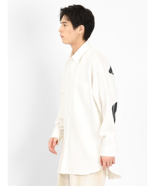semantic design(セマンティックデザイン)の「セマンティックデザイン アーチロゴプリント 長袖BIGロングシャツ(シャツ/ブラウス・メンズ・ブラック/ホワイト・MEDIUM/LARGE)」の14枚目の写真