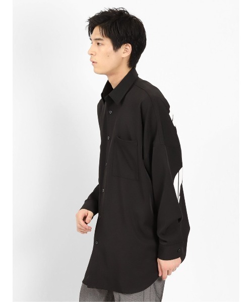semantic design(セマンティックデザイン)の「セマンティックデザイン アーチロゴプリント 長袖BIGロングシャツ(シャツ/ブラウス・メンズ・ブラック/ホワイト・MEDIUM/LARGE)」の6枚目の写真