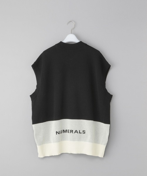 NUMERALS（ヌメラルズ）の「【UNISEX】[NUMERALS]サイドスリットニットベスト（ベスト・メンズ・ブラック/グリーン/マスタード・FREE）」の2枚目の写真