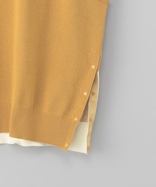 NUMERALS（ヌメラルズ）の「【UNISEX】[NUMERALS]サイドスリットニットベスト（ベスト・メンズ・ブラック/グリーン/マスタード・FREE）」の14枚目の写真