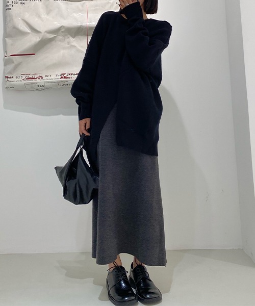 chuclla（チュクラ）の「アシンメトリー コクーンニットプルオーバー chw22a070（ニット/セーター・レディース・ブラック・FREE）」の7枚目の写真