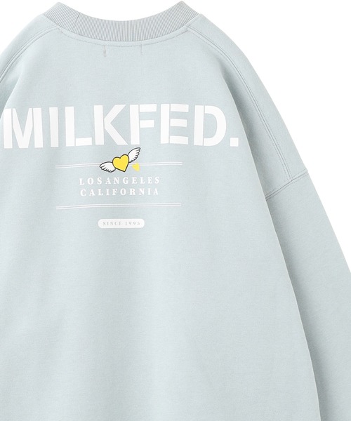 MILKFED.（ミルクフェド）の「STENCIL HEART BIG SWEAT TOP（スウェット・レディース・ライトブルー/チャコール/ライトパープル/オフホワイト/ベージュ/ブラック・ONE SIZE）」の5枚目の写真