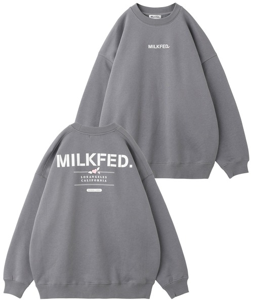 MILKFED.（ミルクフェド）の「STENCIL HEART BIG SWEAT TOP（スウェット・レディース・ライトブルー/チャコール/ライトパープル/オフホワイト/ベージュ/ブラック・ONE SIZE）」の18枚目の写真